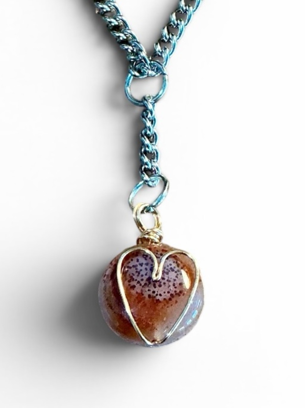 🆕 Heart Shaped Wire Wrapped Gemstone Necklace